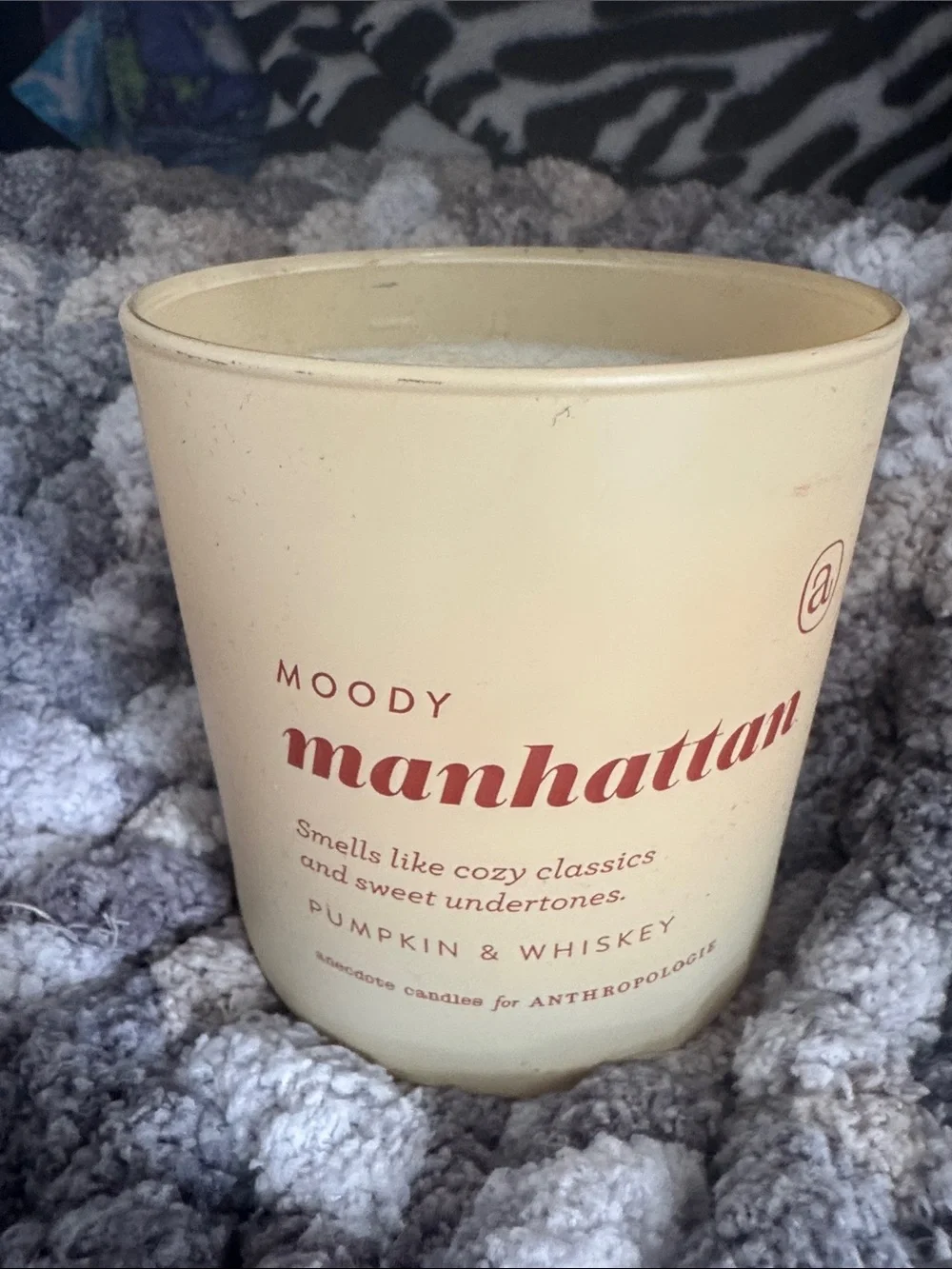 Anthropologie Cream Moody Manhattan Candle